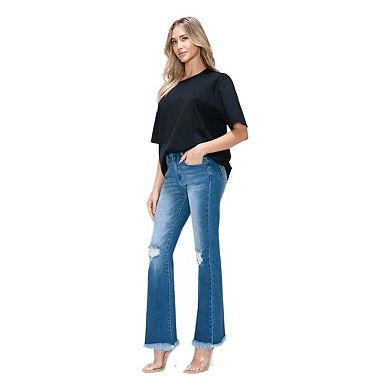 Women Distressed High Rise Bootcut Jeans