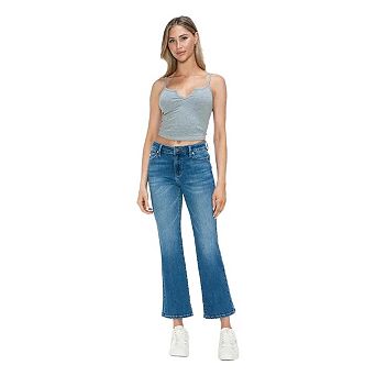Womens Mid Rise Ankle Jeans
