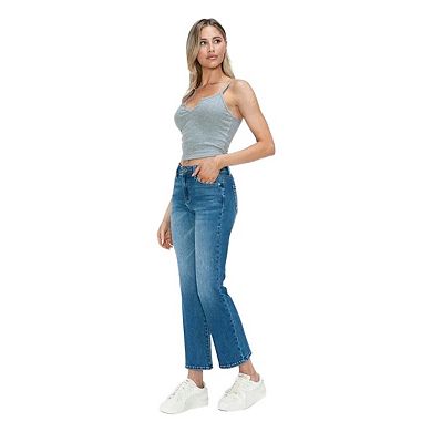 Womens Mid Rise Ankle Jeans