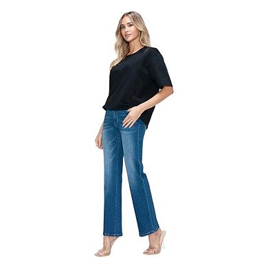 Womens High Rise Straight Jeans