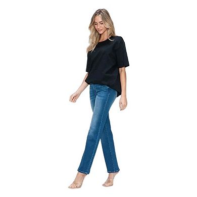 Womens High Rise Straight Jeans