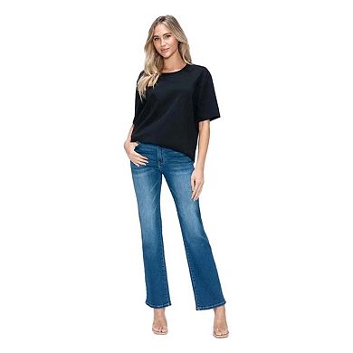 Womens High Rise Straight Jeans