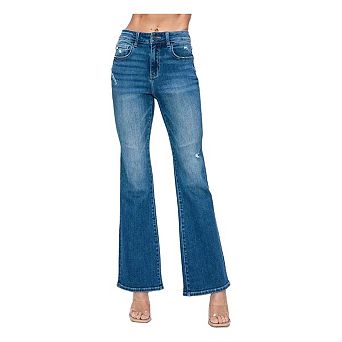 Womens High Rise Bootcut Jeans with Pockets