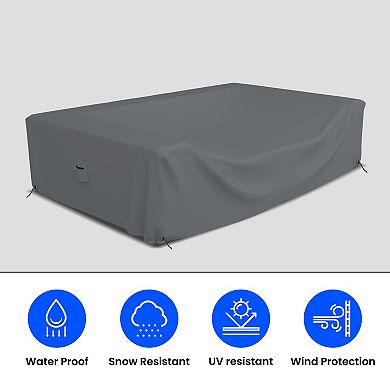 Covers&All Outdoor Sectional Sofa Set Cover, PVC-Coated Heavy Duty Waterproof Couch Cover