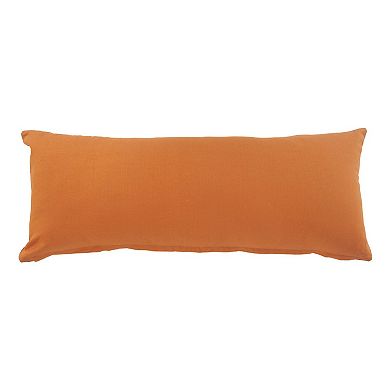 HomeRoots 14" X 36" Orange And Dark Orange 100% Cotton Geometric Zippered Pillow