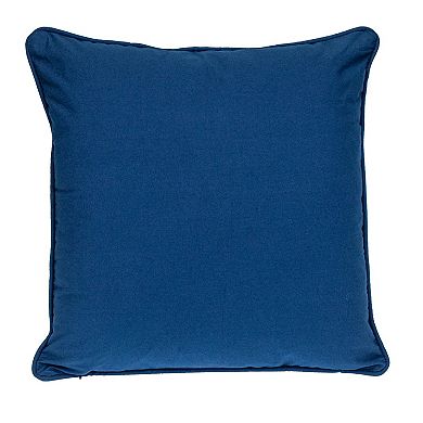 HomeRoots 20" X 20" Blue Geometric Cotton Zippered Pillow