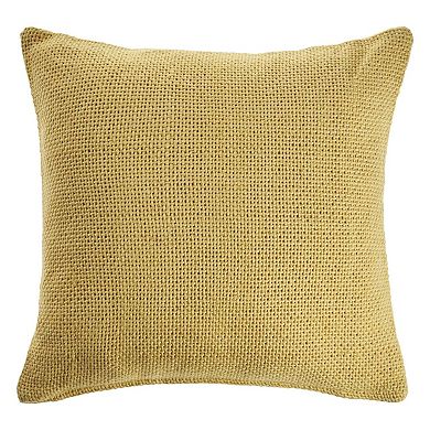 HomeRoots 18" X 18" Yellow 100% Cotton Zippered Pillow