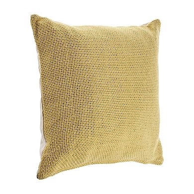 HomeRoots 18" X 18" Yellow 100% Cotton Zippered Pillow