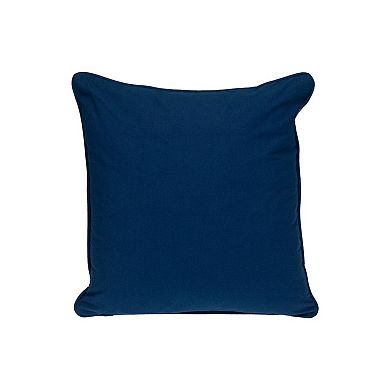HomeRoots 20" Blue and White Interlocking Cotton Throw Pillow