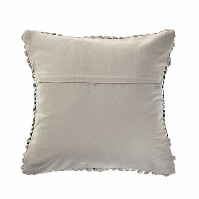 HomeRoots 18" X 18" Blue And Ivory 100% Cotton Geometric Zippered Pillow