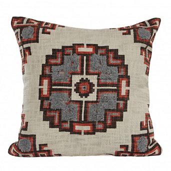 HomeRoots 18" X 18" Brown And Beige 100% Cotton Abstract Zippered Pillow