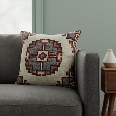 HomeRoots 18" X 18" Brown And Beige 100% Cotton Abstract Zippered Pillow