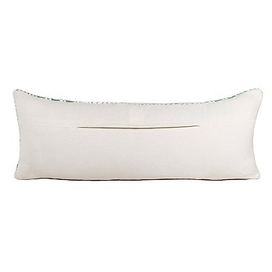 HomeRoots 14" X 36" Deep Navy And White 100% Cotton Geometric Zippered Pillow