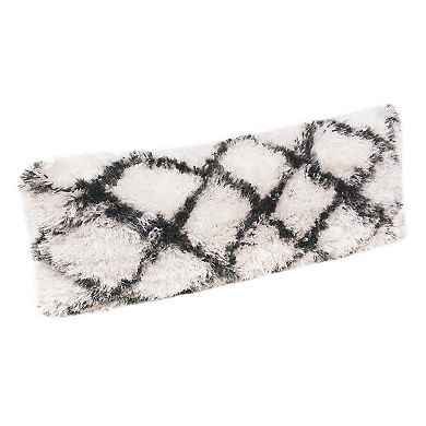 HomeRoots 14" X 36" Black And White Polyester Geometric Zippered Pillow