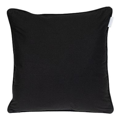 HomeRoots 20" Black and White Geometric Cotton Throw Pillow