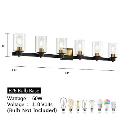 50 in. 6-Light Vanity Light for Bathroom