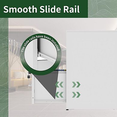 VIYET - 2-Drawer Locking Vertical File Cabinet - Heavy Duty for Letter Size Files