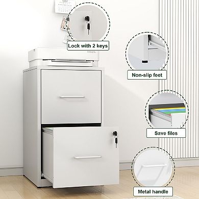 VIYET - 2-Drawer Locking Vertical File Cabinet - Heavy Duty for Letter Size Files