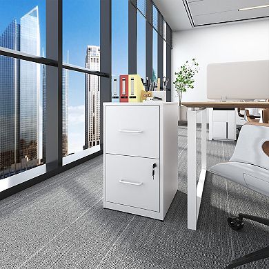 VIYET - 2-Drawer Locking Vertical File Cabinet - Heavy Duty for Letter Size Files