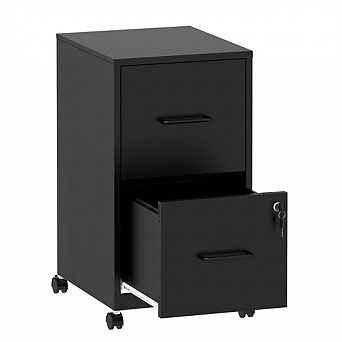 VIYET - 2-Drawer Rolling File Cabinet with Lock - Mobile Storage for Letter/Legal/A4 Files