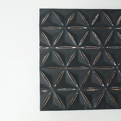Black Square Shape Handcrafted MDF Wall Decor 16"x16" Elegant Home Accent