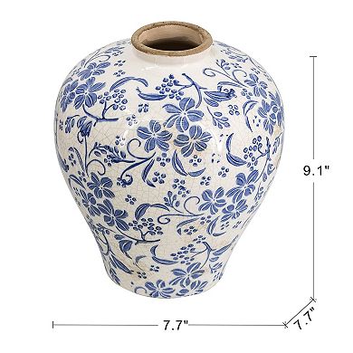 7.7x9.1" Flower Vase with Round Design