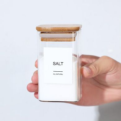 12 Pcs Empty Spice Jars with Label Pack, Small 8oz Spice Storage Bottles for Seasoning Containers