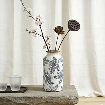 5.3x5.3x10.2" Flower Vase with Floral Pattern