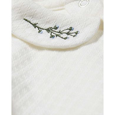 Baby Unisex "Blue Buds Sweetest Bloom" Embroidered Footie