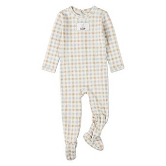 Baby "Let Your Dreams Set Sail" Plaid Pointelle Footie
