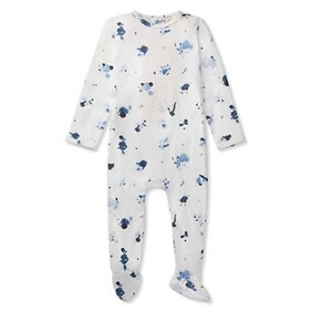Baby and Toddler Boys Pointelle Abstract Watercolor Print Footie