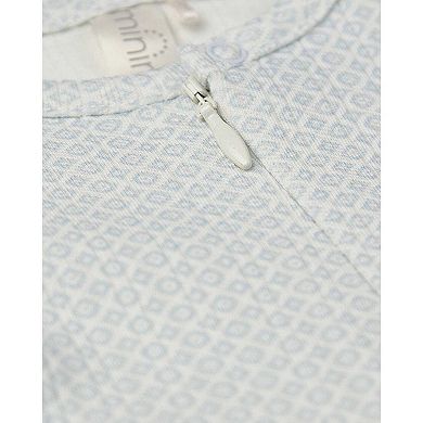 Baby 100% Cotton Knit Zippered Footie with All-Over Abstract Pattern