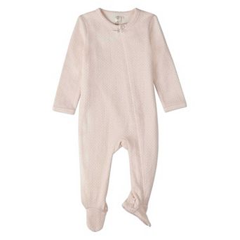 Baby 100% Cotton Knit Zippered Footie with All-Over Abstract Pattern