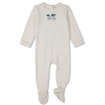 Baby "Bicycle Basket of Blooms" Embroidered Footie