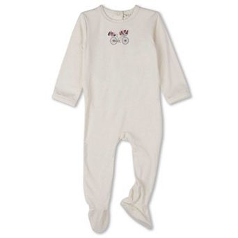 Baby "Bicycle Basket of Blooms" Embroidered Footie