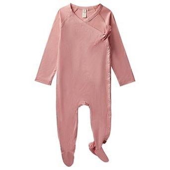 Baby and Toddler Crossover-Neckline Stretch Modal Footie