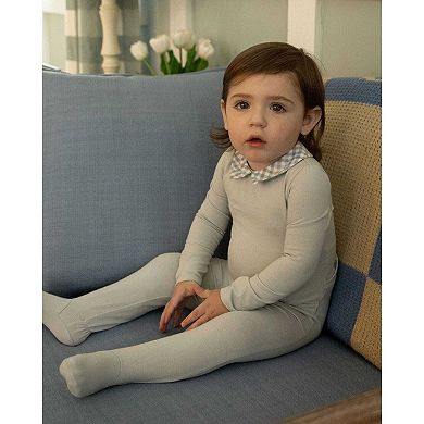 Baby and Toddler Boys Plaid-Collar Cotton Rich Footie