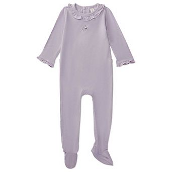 Baby and Toddler Girls Modal-Blend Ruffle-Trim Footie
