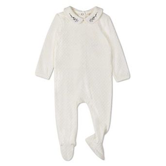 Baby Girls "Lilacs Are The Sweetest Bloom" Embroidered Footie