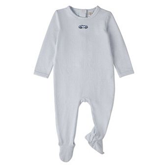 Baby Boys Footie with Vintage Embroidered Race Car