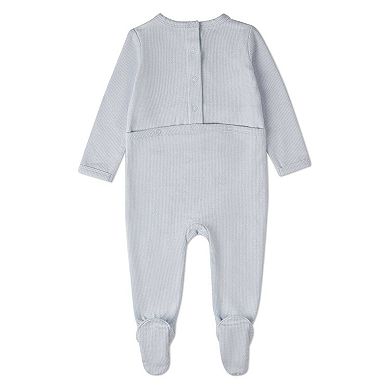 Baby Boys Footie with Vintage Embroidered Race Car