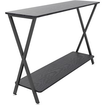 Narrow Console Table, 2 tier Farmhouse Sofa Table with Shelves, 41.3 Inch Long Hallway Table