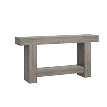 63 Inch Farmhouse Entryway Console Table with 2 tier Open Storage Long Sofa Accent Table