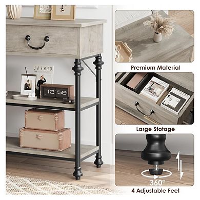Console Tables for Entryway, Small Entryway Table with 2 Drawers, Narrow Sofa Table