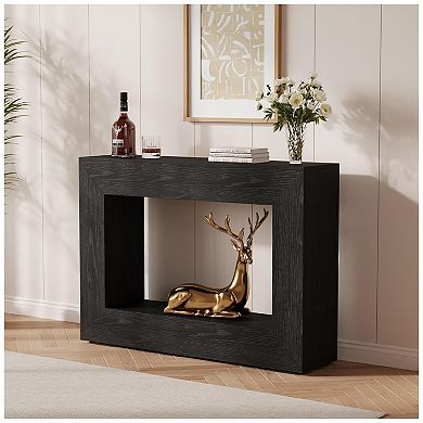 Rustic Farmhouse Console Table 47” Entryway Sofa Table with Open Shelves