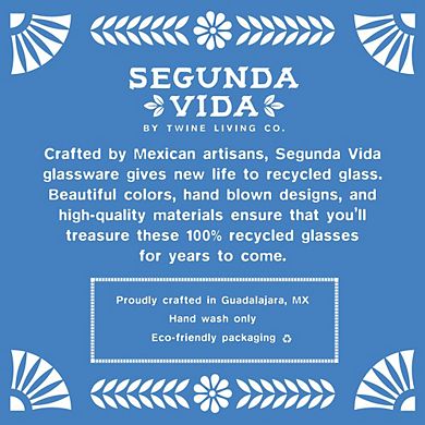 Rosado Recycled Stemless Wine Glass Set by Twine Living