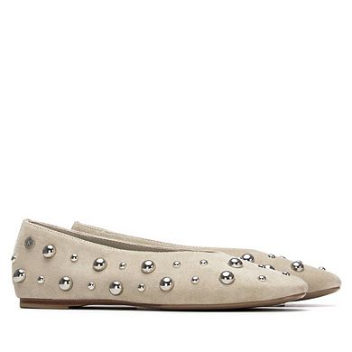 XTI Women's Suede Studded Ballet Flats 145283