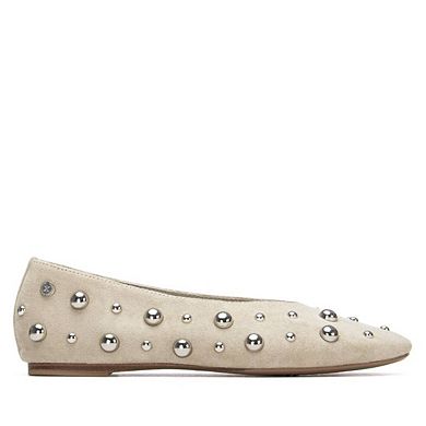 XTI Women's Suede Studded Ballet Flats 145283