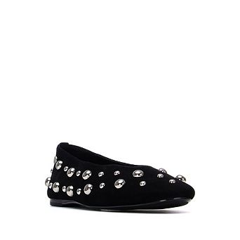 XTI Women's Suede Studded Ballet Flats 145283