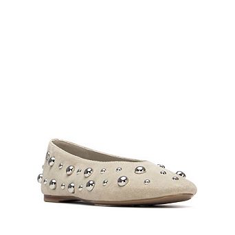 XTI Women's Suede Studded Ballet Flats 145283